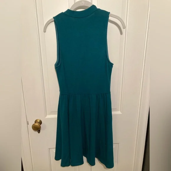 Everly ModCloth Teal Sleeveless Mock Turtleneck Dress Women’s Medium - Picture 3 of 10